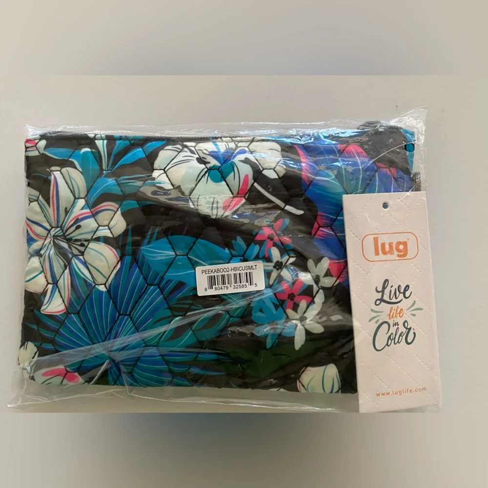 Lug Peekaboo 2 Phone Wristlet Convertible Crossbody Hibiscus Multi color  NWT